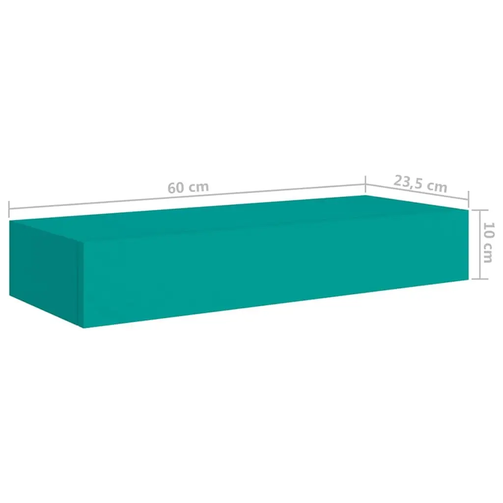 Wall-mounted Drawer Shelf Storage 60x23.5x10cm Blue