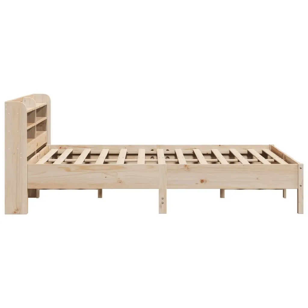 Solid Pine Bed Frame with Integrated Storage