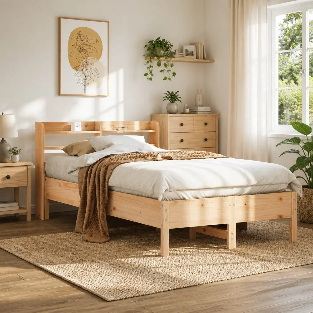 Solid Pine Bed Frame 90x190 cm