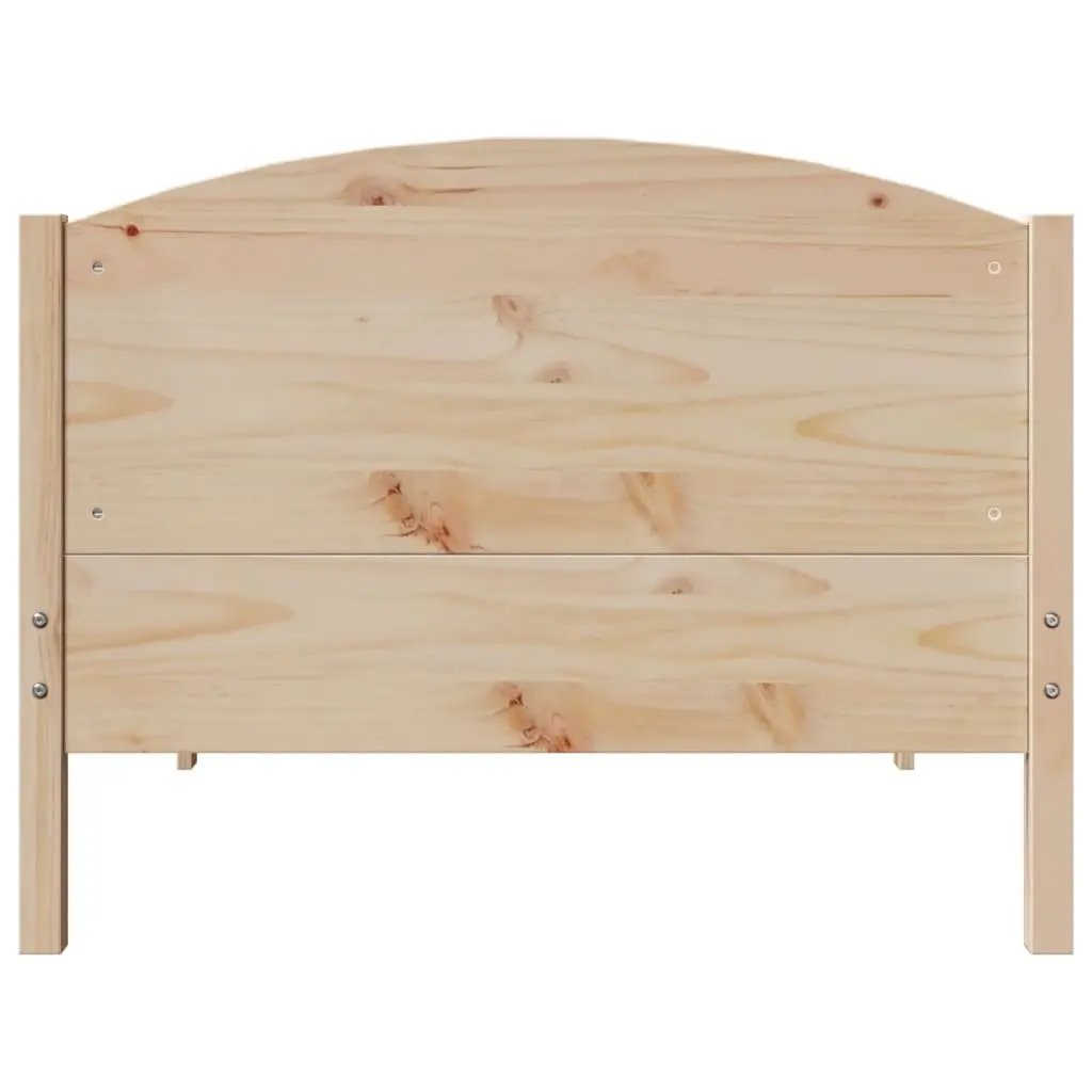 Solid Wood Bed Frame 90x190 cm with Headboard Storage Shelves Brown