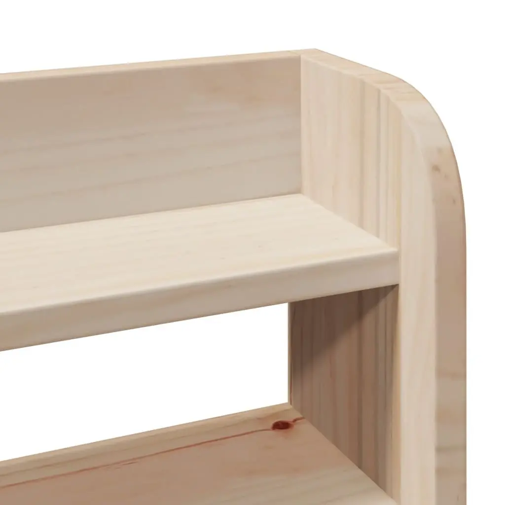 Solid Wood Pine Bed Frame 150x200 cm with Headboard Storage Shelves Brown