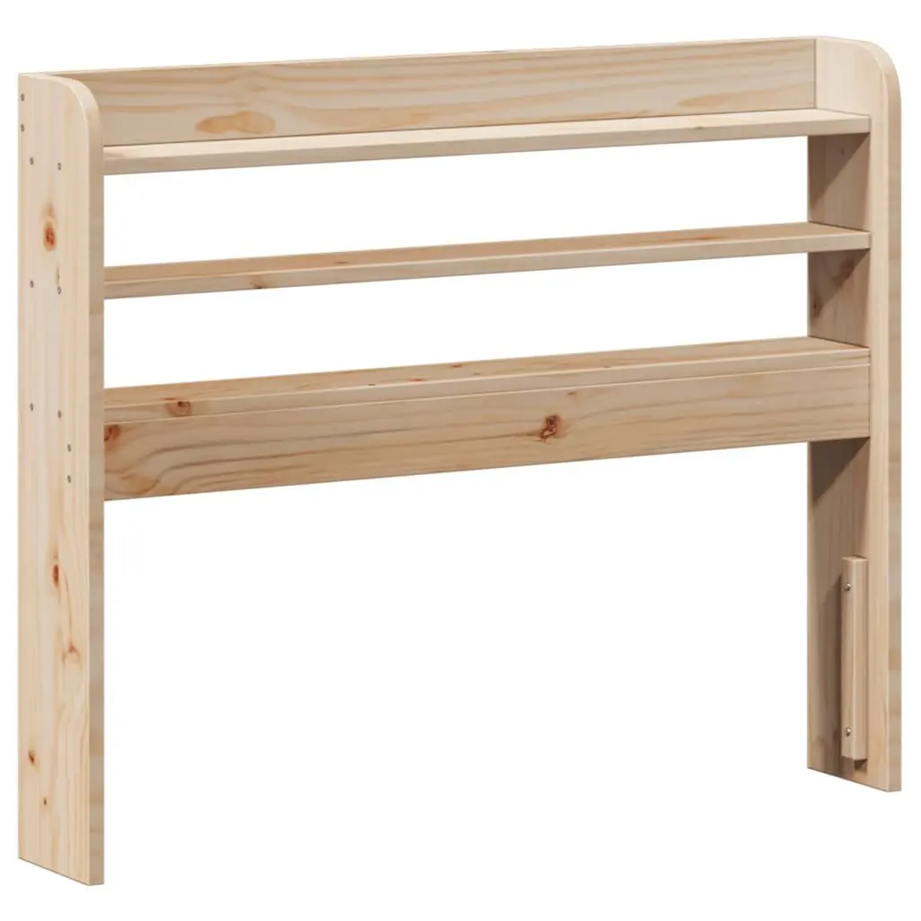 Solid Wood Pine Bed Frame 90x190 cm with Headboard Storage Shelves Slatted Base