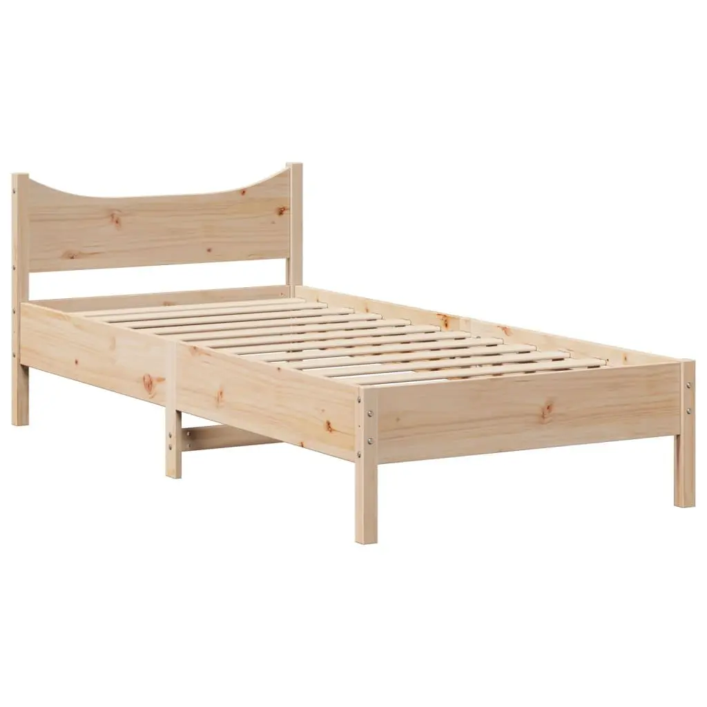 Bed Frame 90x200 cm with Headboard Shelves