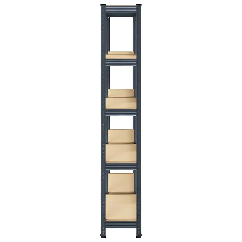 Industrial Storage Shelves Heavy Duty 5 Tier Height Adjustable Anthracite Steel Frame Engineered Wood 75x30x150cm