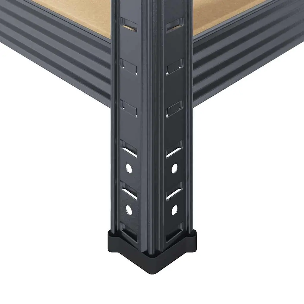Industrial Storage Shelves Heavy Duty 5 Tier Height Adjustable Anthracite Steel Frame Engineered Wood 75x30x150cm