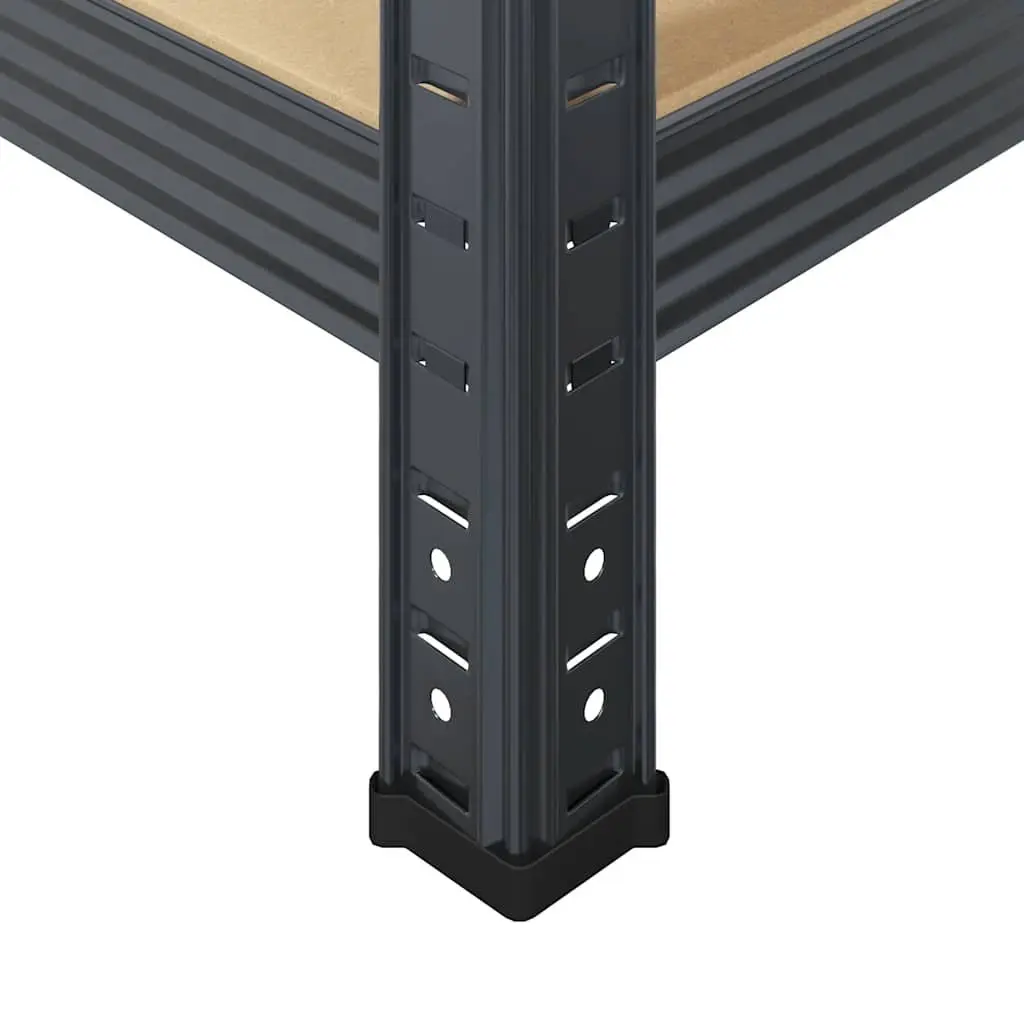 5-Layer Industrial Storage Shelves Steel Frame Engineered Wood Anthracite