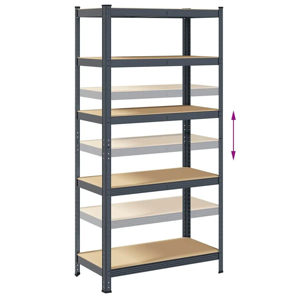 Heavy-Duty Industrial Shelving Unit 5 Layer Adjustable Anthracite Steel Engineered Wood