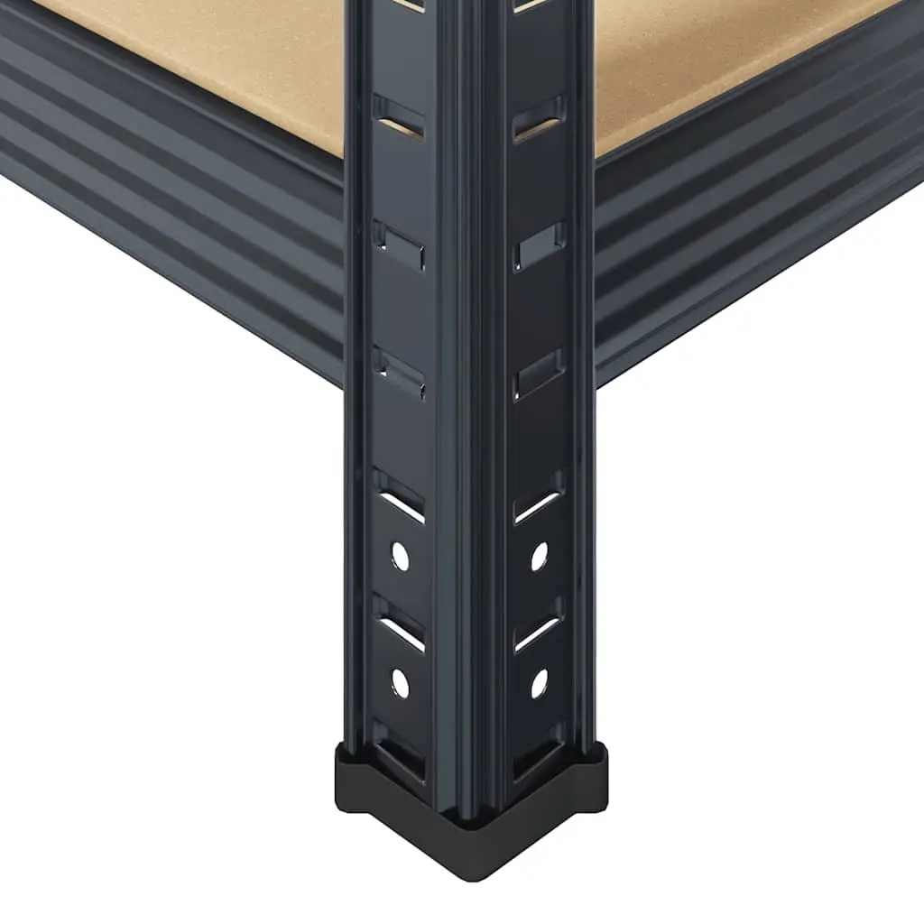 Heavy-Duty Industrial Storage Shelves 5-Layer Steel Frame Engineered Wood Anthracite
