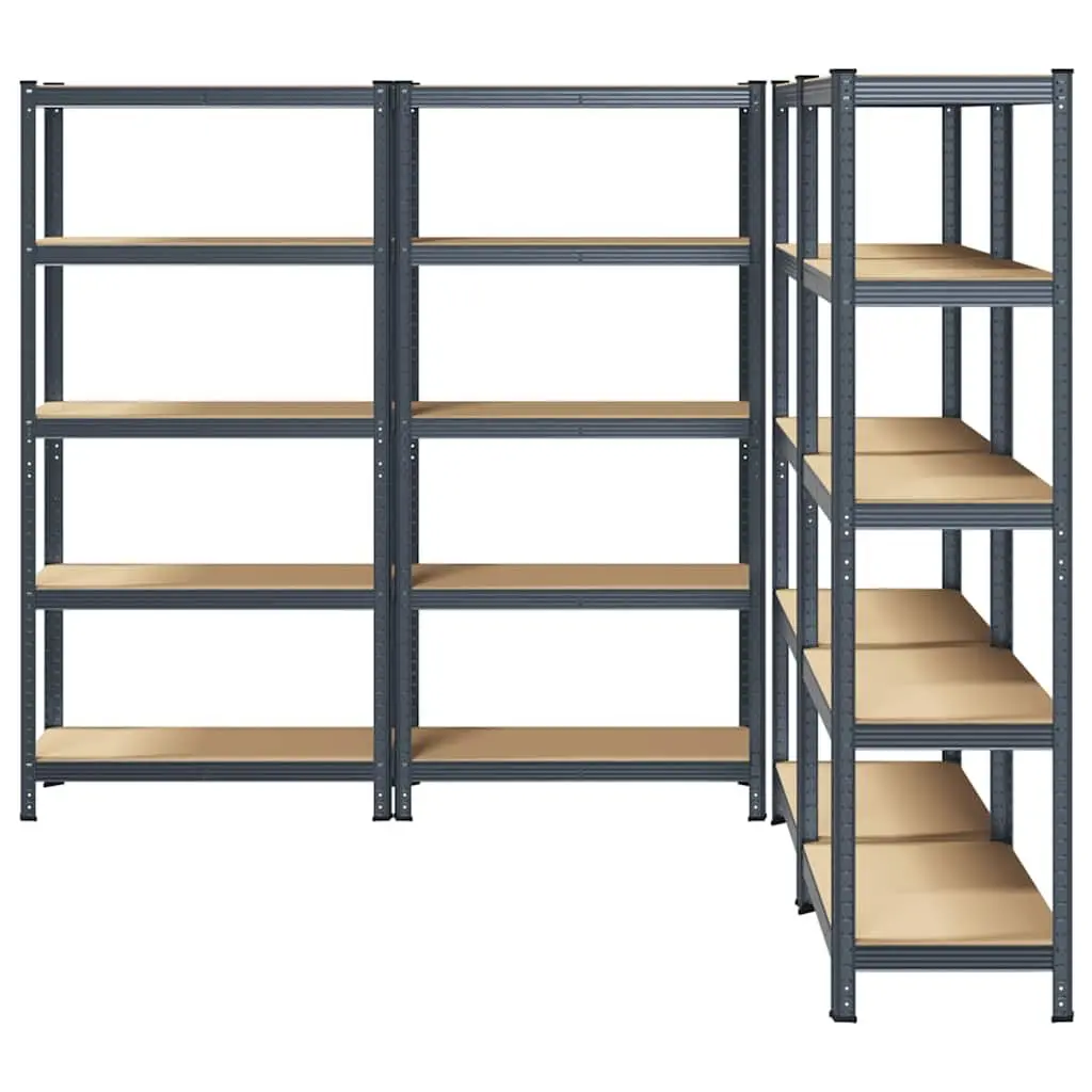 Heavy-Duty Industrial Shelving Unit 5-Layer Storage Rack Steel Frame Anthracite