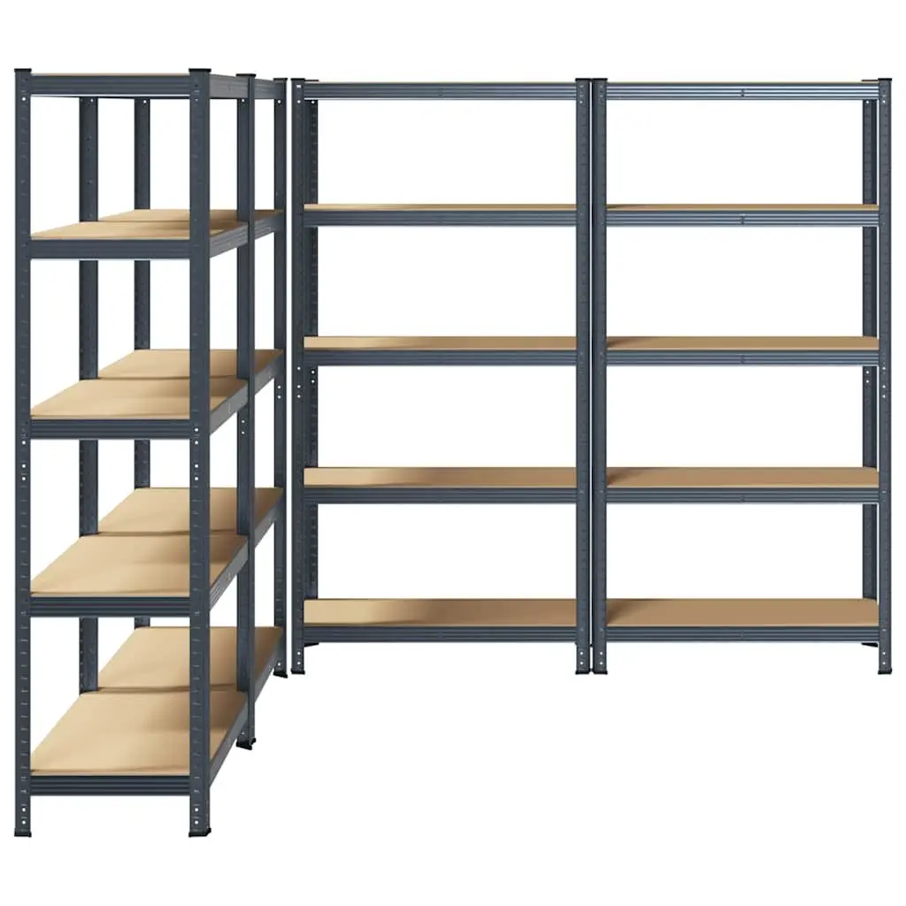 Heavy-Duty Industrial Shelving Unit 5-Layer Storage Rack Steel Frame Anthracite