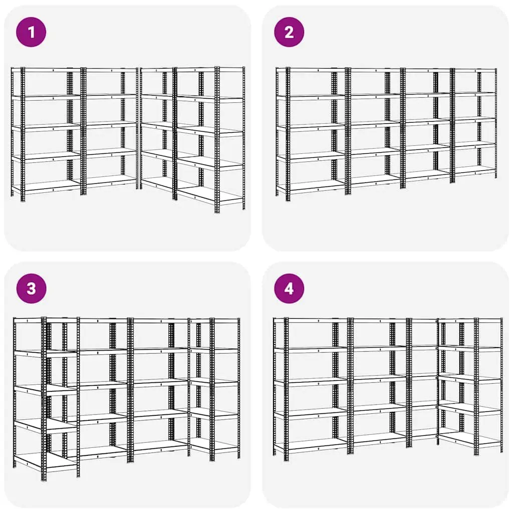 Heavy-Duty Industrial Shelving Unit 5-Layer Storage Rack Steel Frame Anthracite
