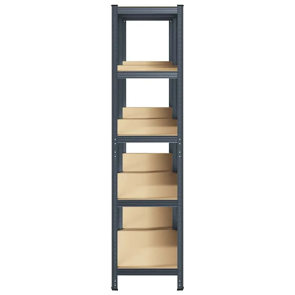 5-Layer Industrial Storage Shelves Anthracite Steel Engineered Wood Garage Rack