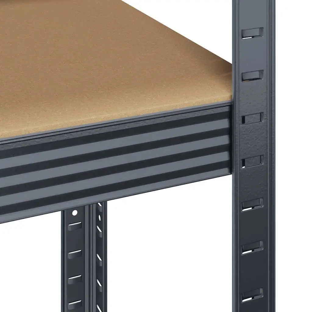 5 Layer Storage Shelves Heavy Duty Anthracite Steel Engineered Wood 3 Pack