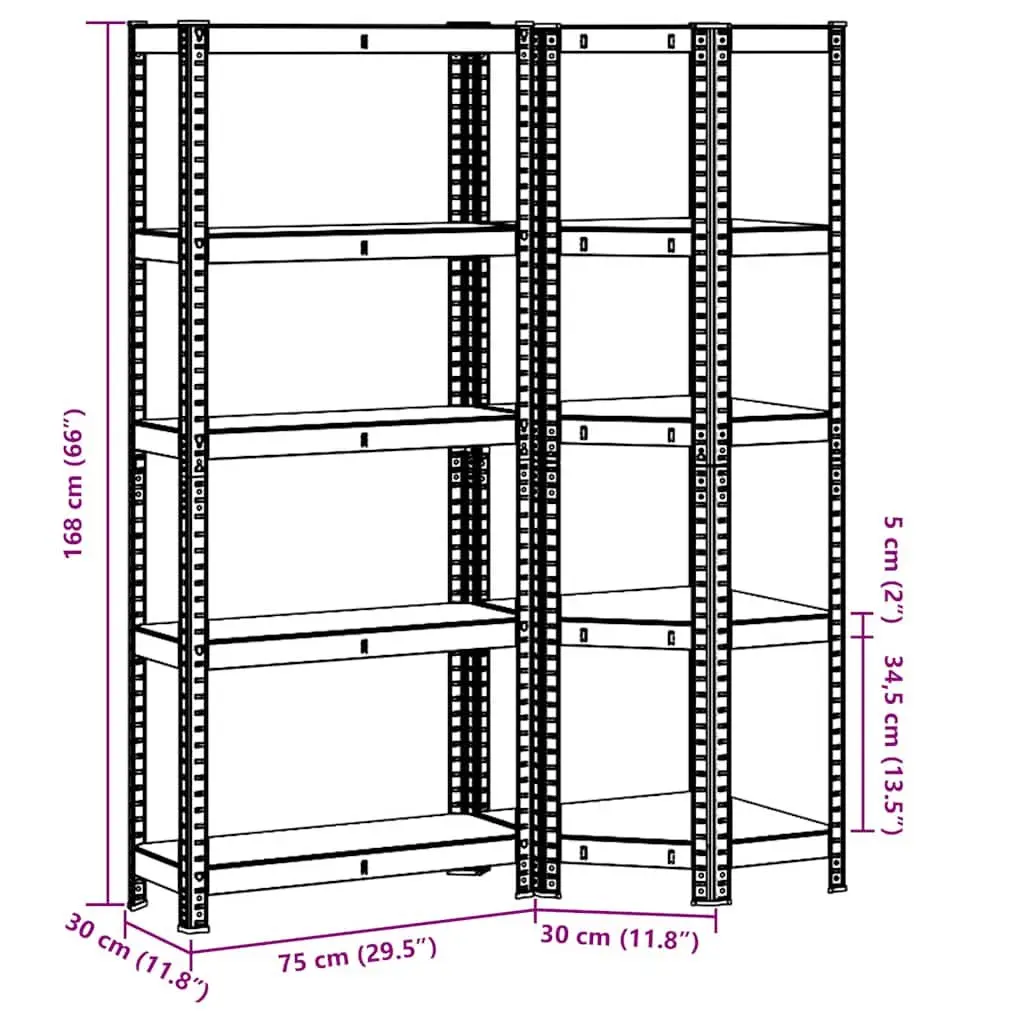 5-Layer Steel Storage Shelves for Organizing