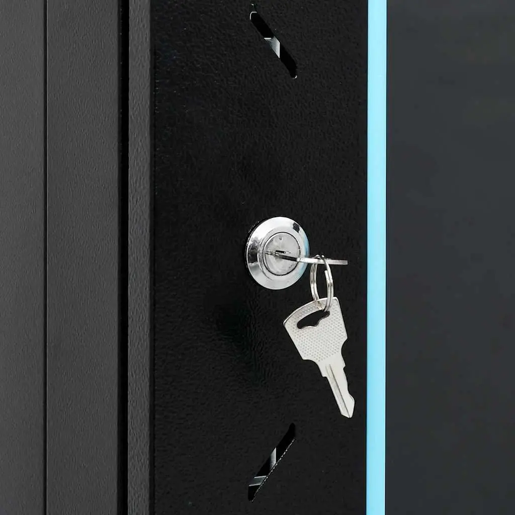 15U Rack Mount Cabinet Black Network Equipment Storage Enclosure 19 Inch Standard Size