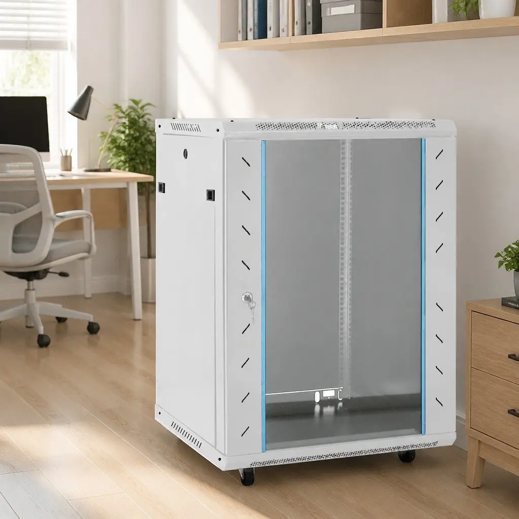Network Cabinet 15U Rack Mount Server Equipment Storage 60x45x86cm Grey