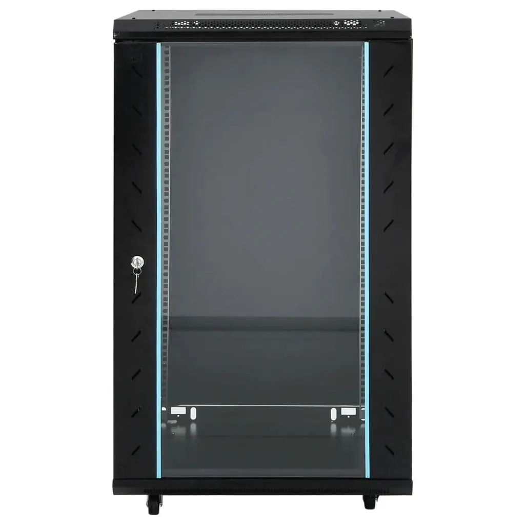 18U Network Cabinet Server Rack Data Cabinet 60x60x100cm Black