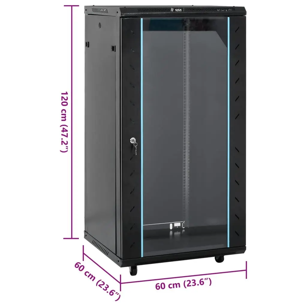 22U Network Cabinet Server Rack Storage 60x60x120cm Black
