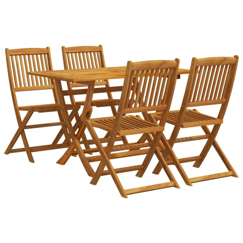 5 Piece Garden Dining Set Outdoor Patio Furniture Solid Eucalyptus Wood Brown