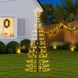 LED Christmas Tree with Spikes 220 Warm White Lights 8 Effects 180cm Garden
