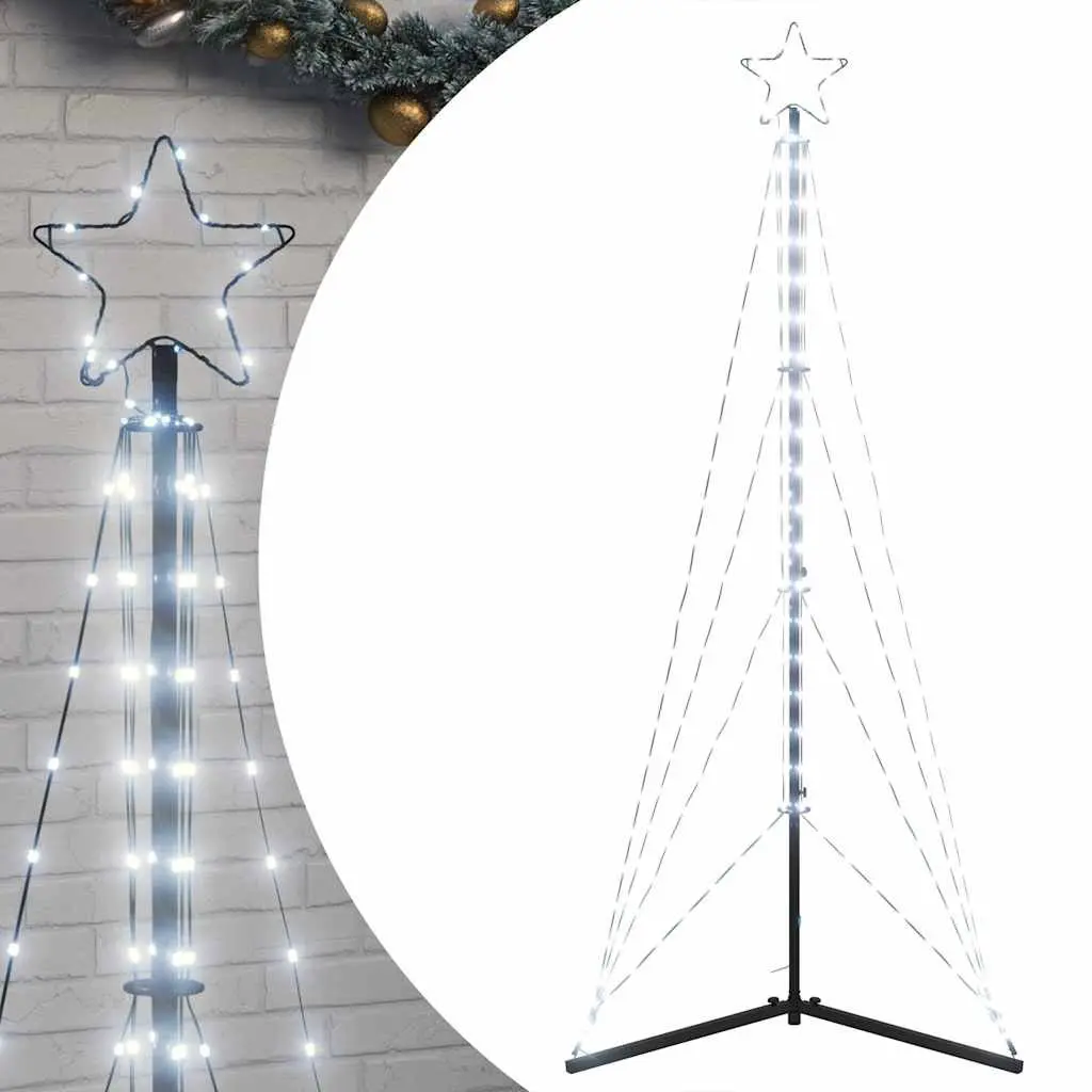 LED Christmas Tree 182cm Cold White Lights 8 Effects Indoor Outdoor Holiday