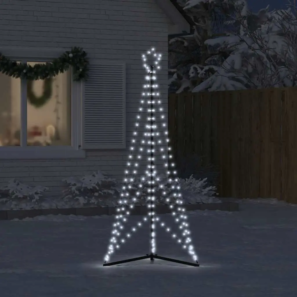 LED Christmas Tree 182cm Cold White Lights 8 Effects Indoor Outdoor Holiday