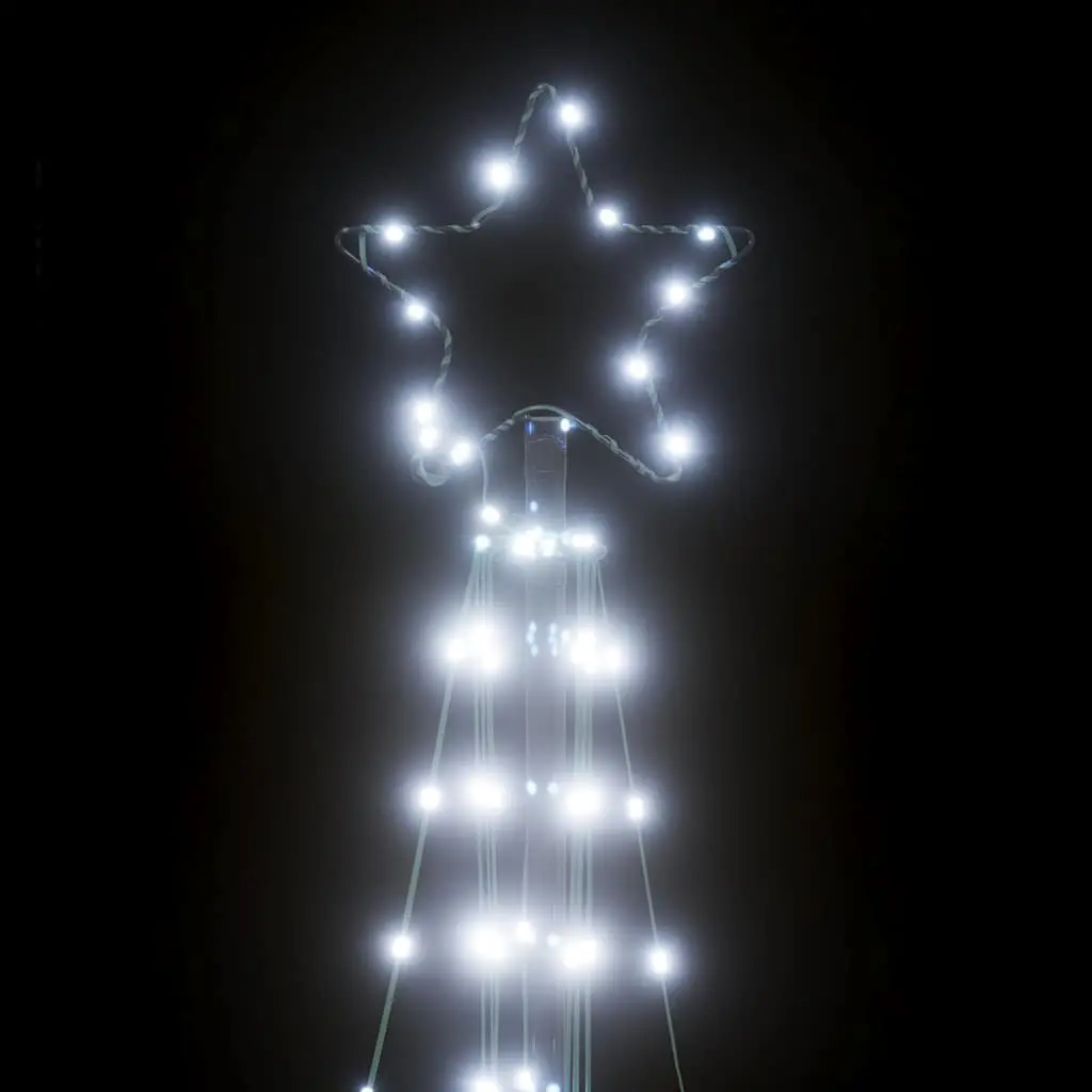 LED Christmas Tree 182cm Cold White Lights 8 Effects Indoor Outdoor Holiday
