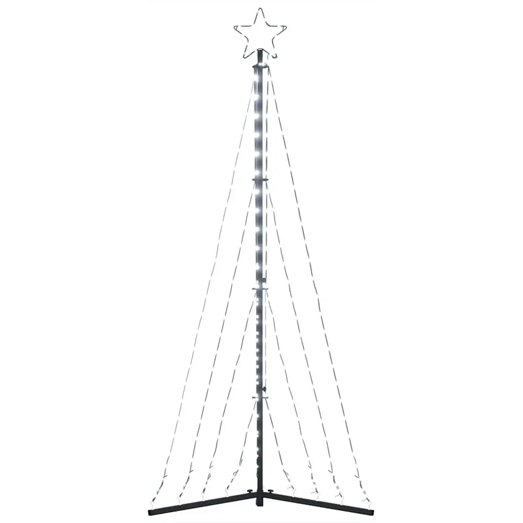 LED Christmas Tree 182cm Cold White Lights 8 Effects Indoor Outdoor Holiday