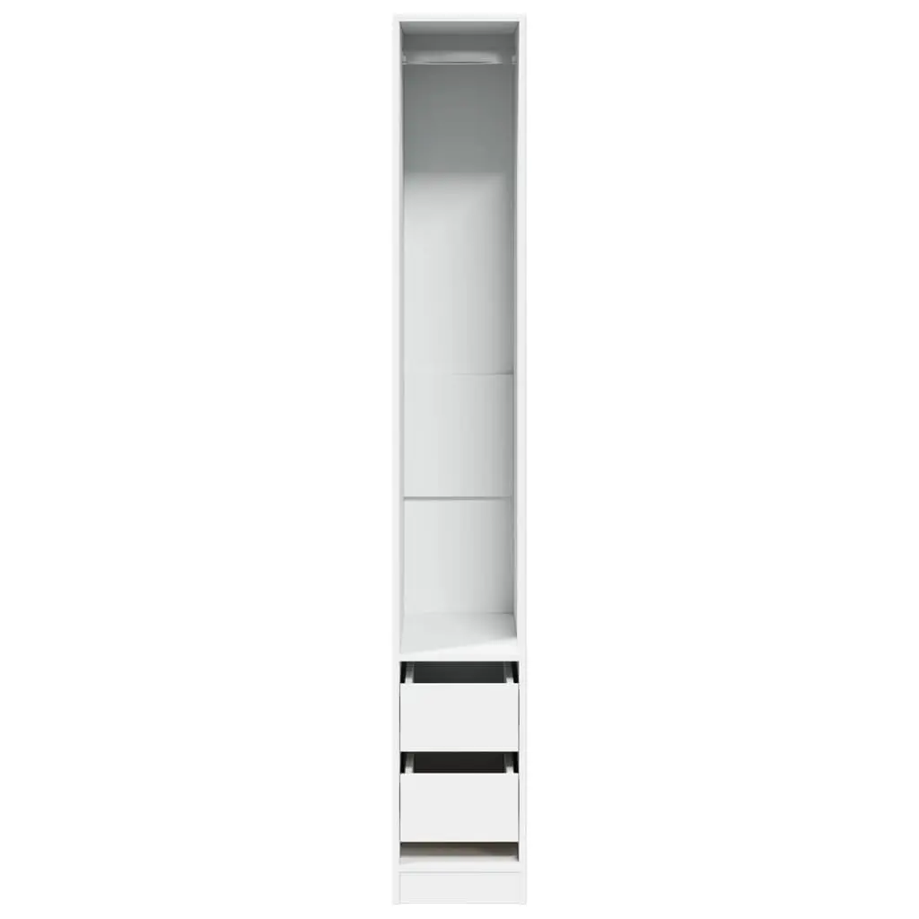 Wardrobe Storage Cabinet 30x50x200 cm White with Compartment Drawers