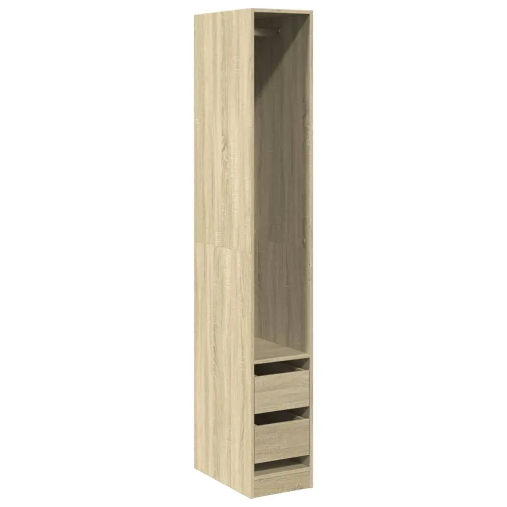 Wardrobe Cupboard Storage Compact 30x50x200cm Brown Engineered Wood