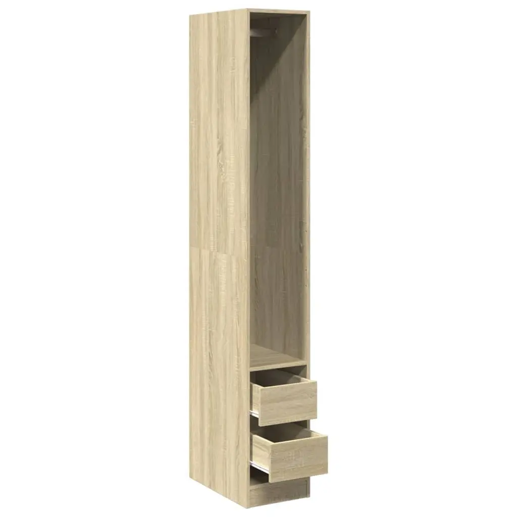 Wardrobe Cupboard Storage Compact 30x50x200cm Brown Engineered Wood