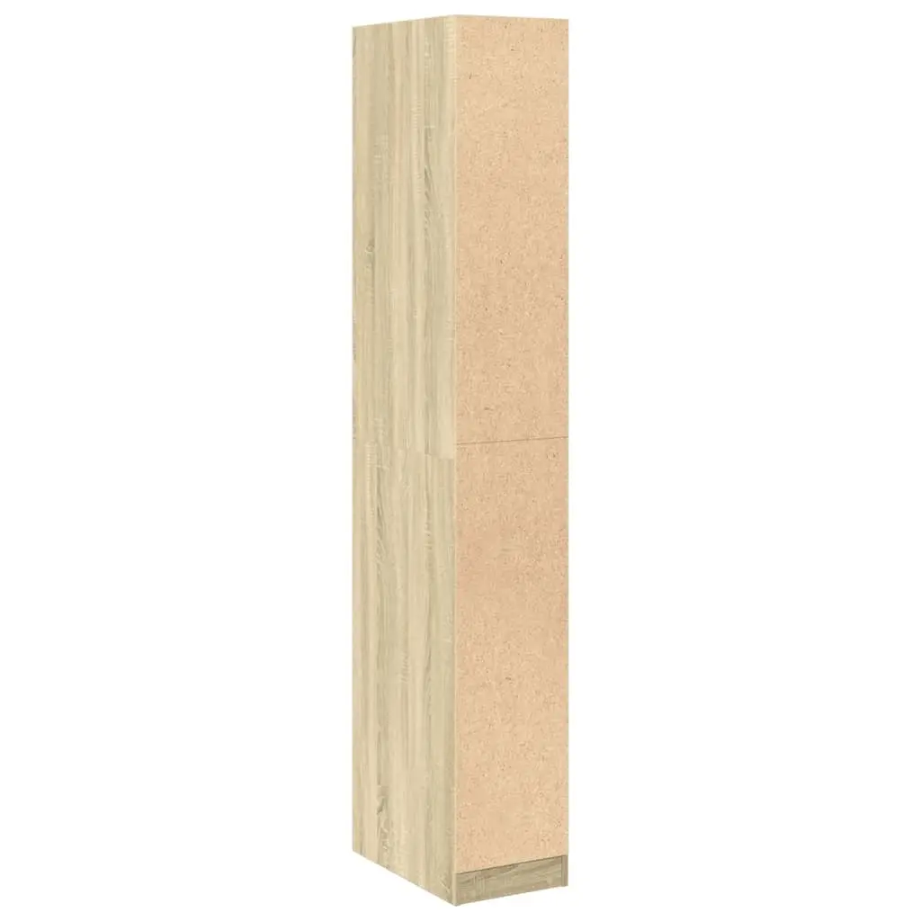 Wardrobe Cupboard Storage Compact 30x50x200cm Brown Engineered Wood