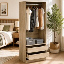Warm and Practical Sonoma Oak Wardrobe Cupboard 80x50x200cm