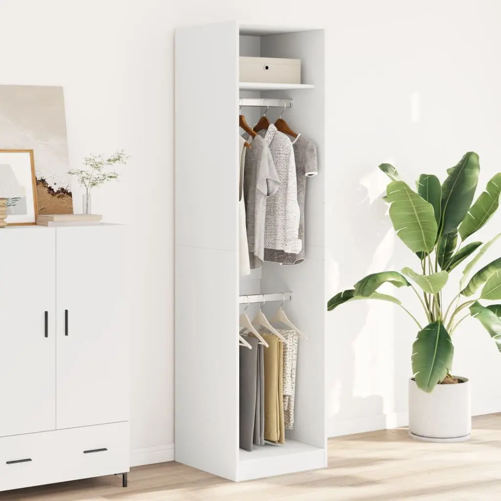 Wardrobe Cupboard Storage Cabinet 50x50x200 cm 2 Compartments White