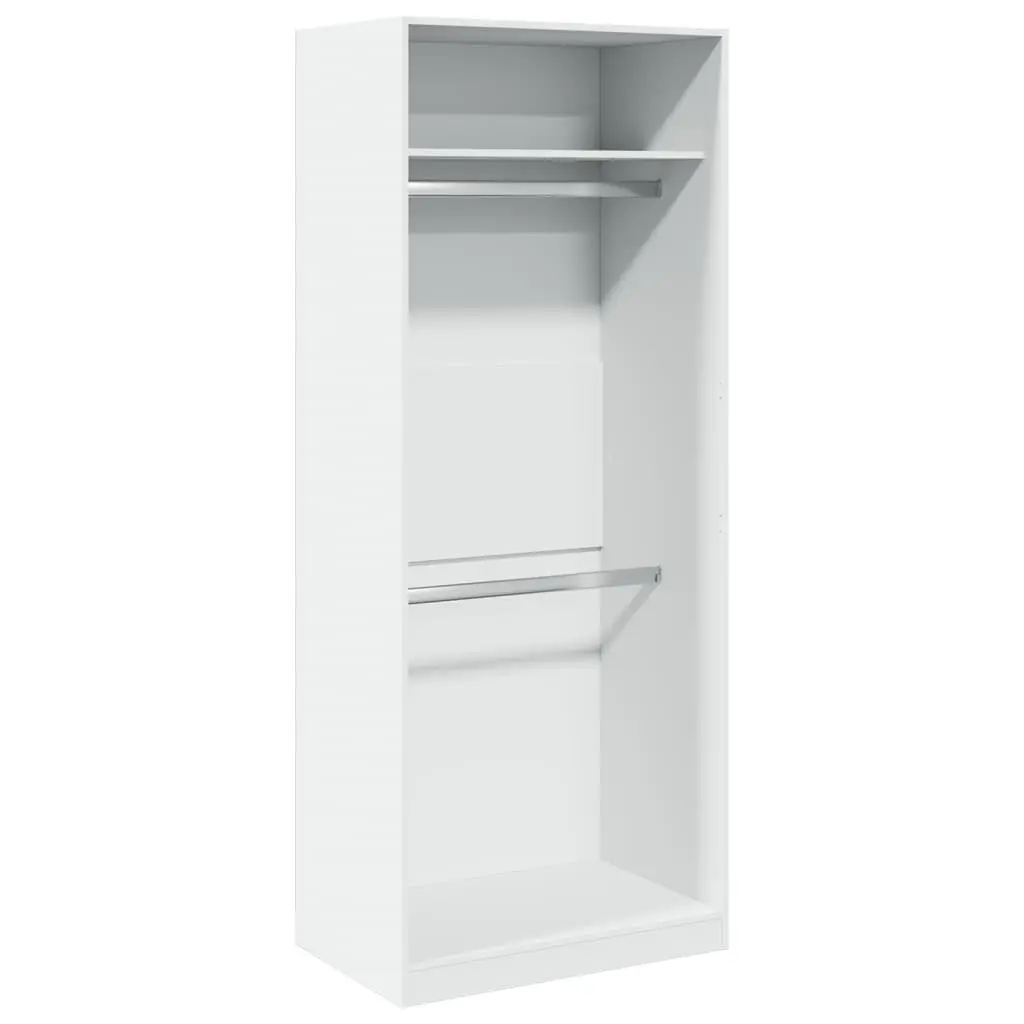 Wardrobe Storage Cupboard 80x50x200 cm White 2 Compartments Engineered Wood