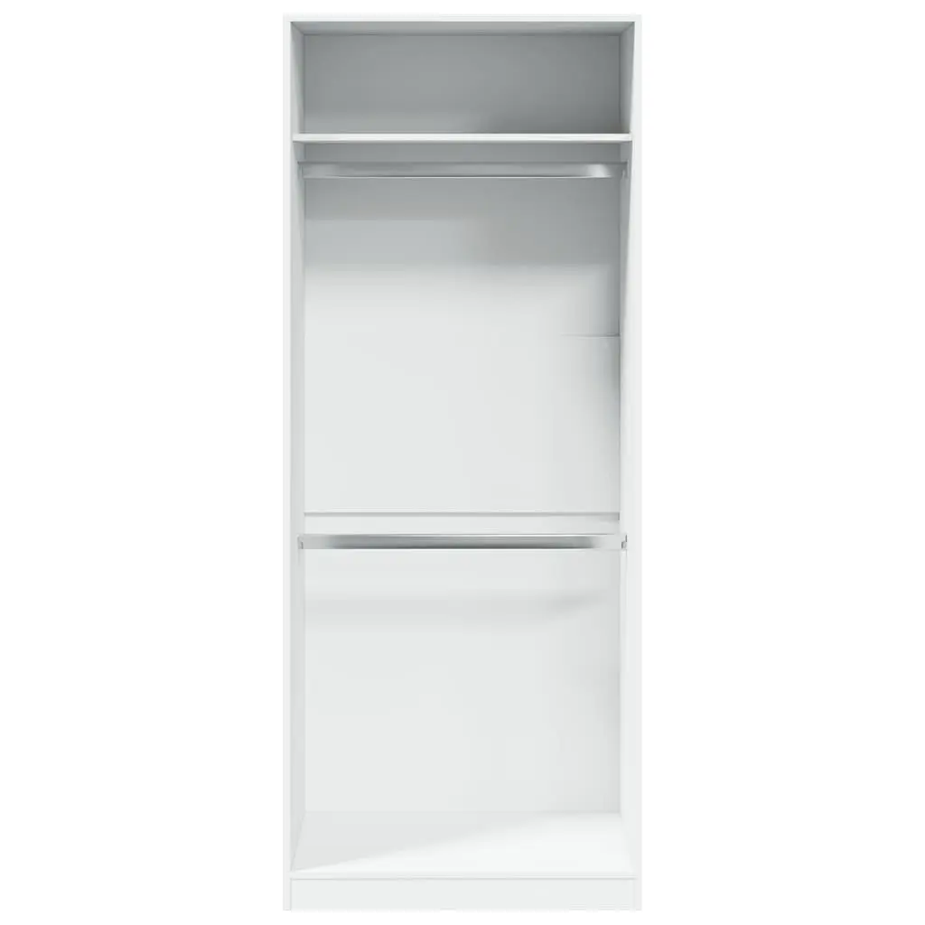 Wardrobe Storage Cupboard 80x50x200 cm White 2 Compartments Engineered Wood