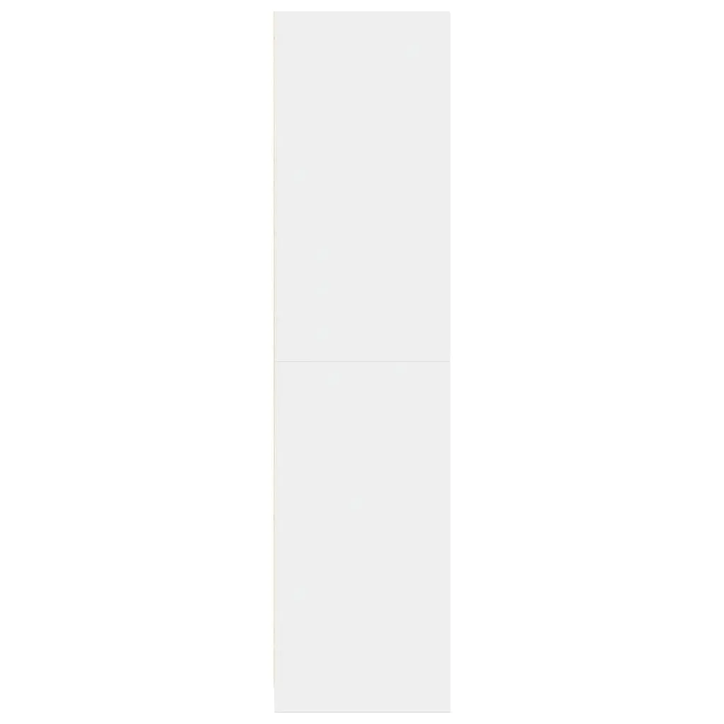 Wardrobe Storage Cupboard 80x50x200 cm White 2 Compartments Engineered Wood