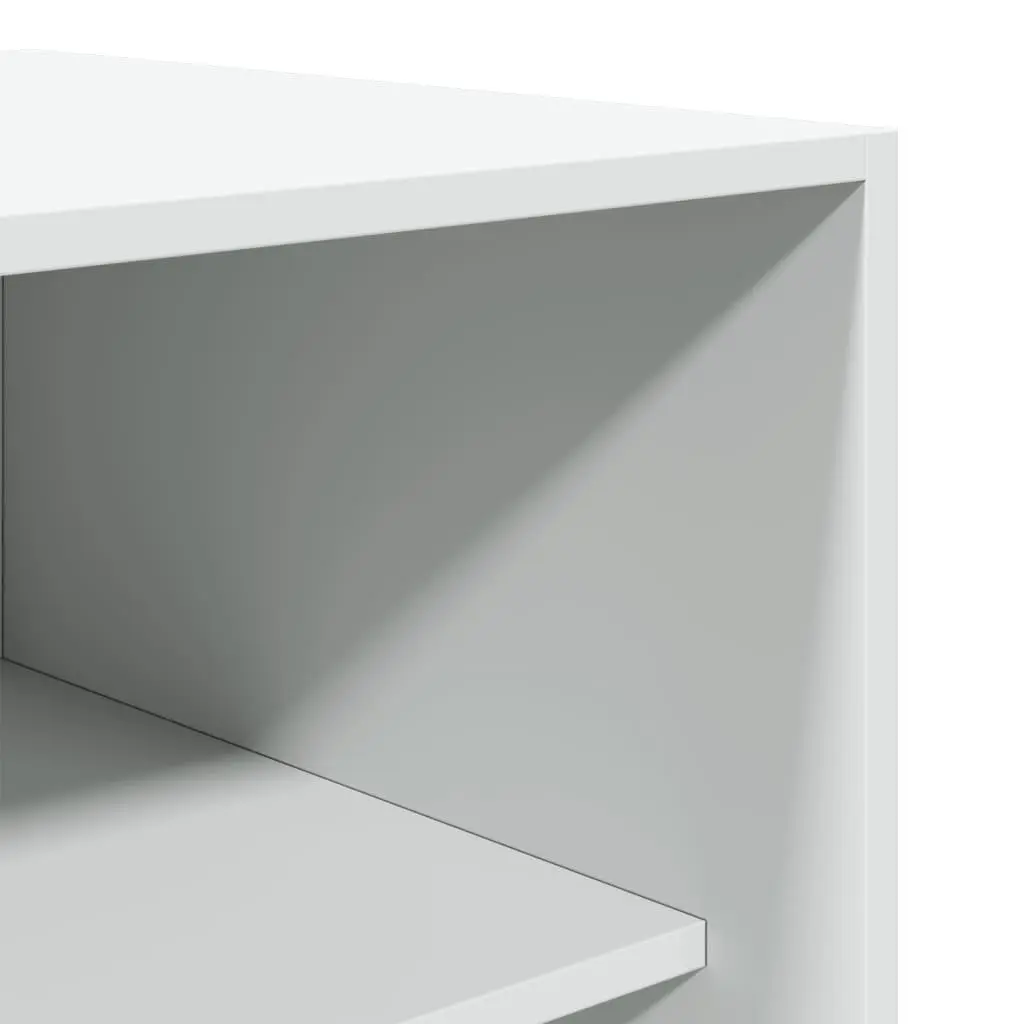 Wardrobe Storage Cupboard 80x50x200 cm White 2 Compartments Engineered Wood