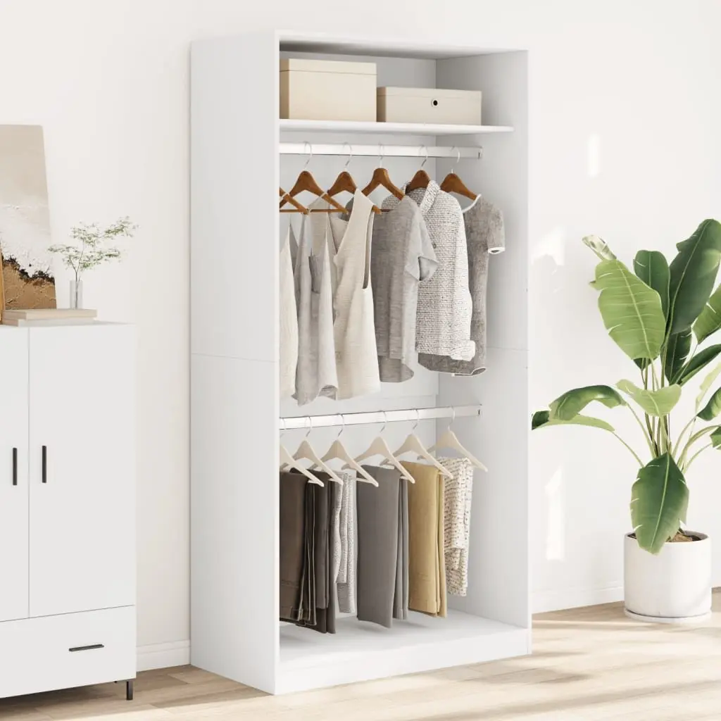Wardrobe Cupboard Storage 100x50x200cm Engineered Wood White