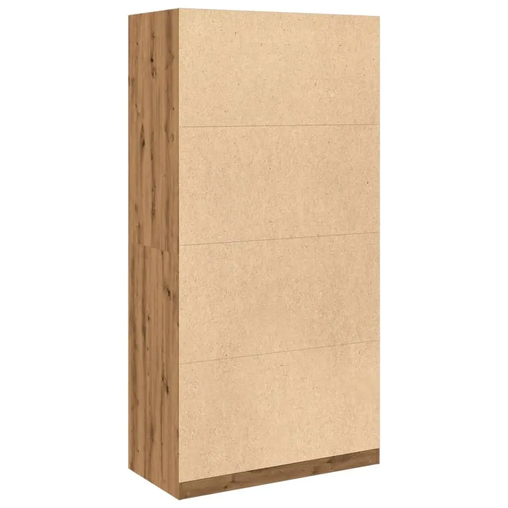 Wardrobe Cupboard Storage 100x50x200cm Brown Engineered Wood 2 Compartments