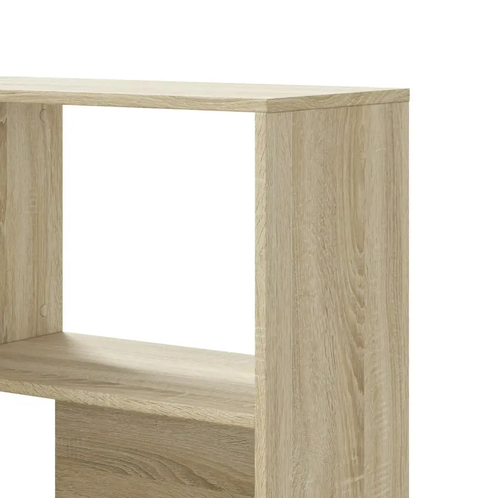 Corner Bookcase 4-Tier Shelving Unit Sonoma Oak Brown Engineered Wood Display Stand