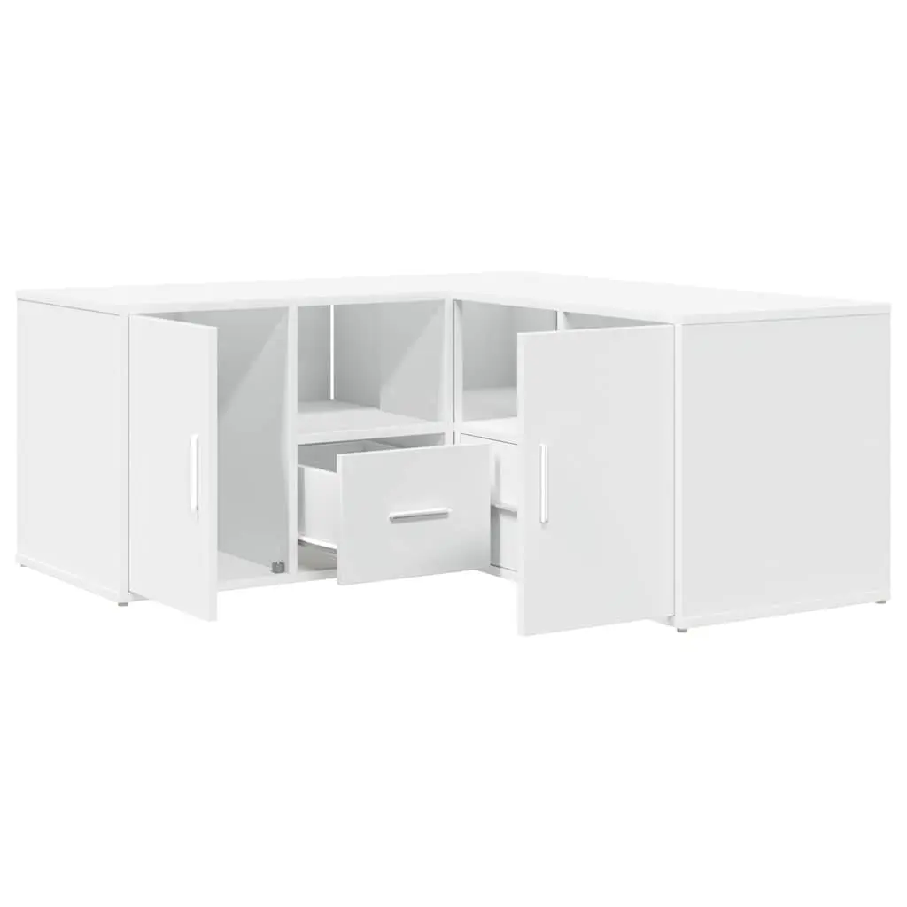 Corner Cabinet White Storage Unit Engineered Wood 160x40x45cm