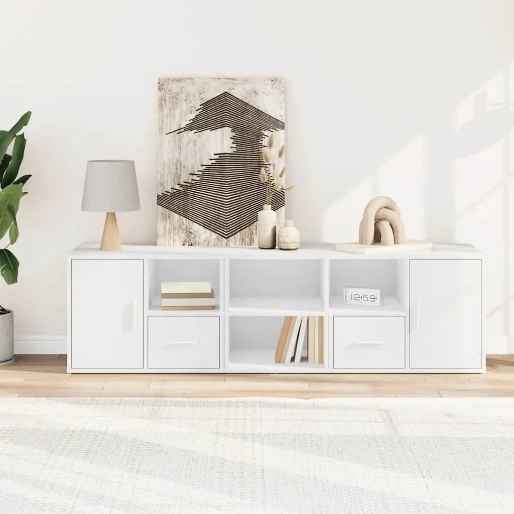 Corner Cabinet White Storage Unit Engineered Wood 160x40x45cm