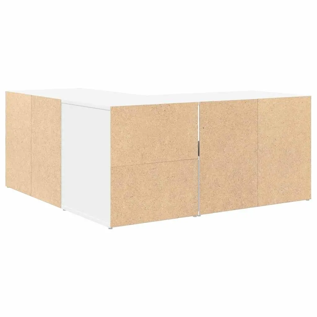 Corner Cabinet White Storage Unit Engineered Wood 160x40x45cm