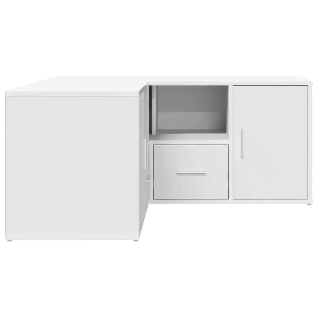 Corner Cabinet White Storage Unit Engineered Wood 160x40x45cm