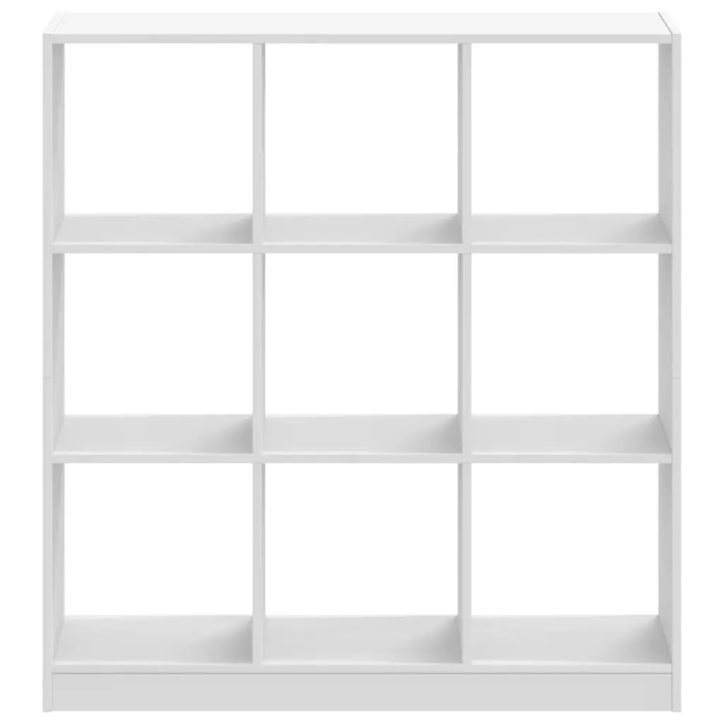 Bookcase Storage Display 102x32x108 cm White 9 Compartment Engineered Wood