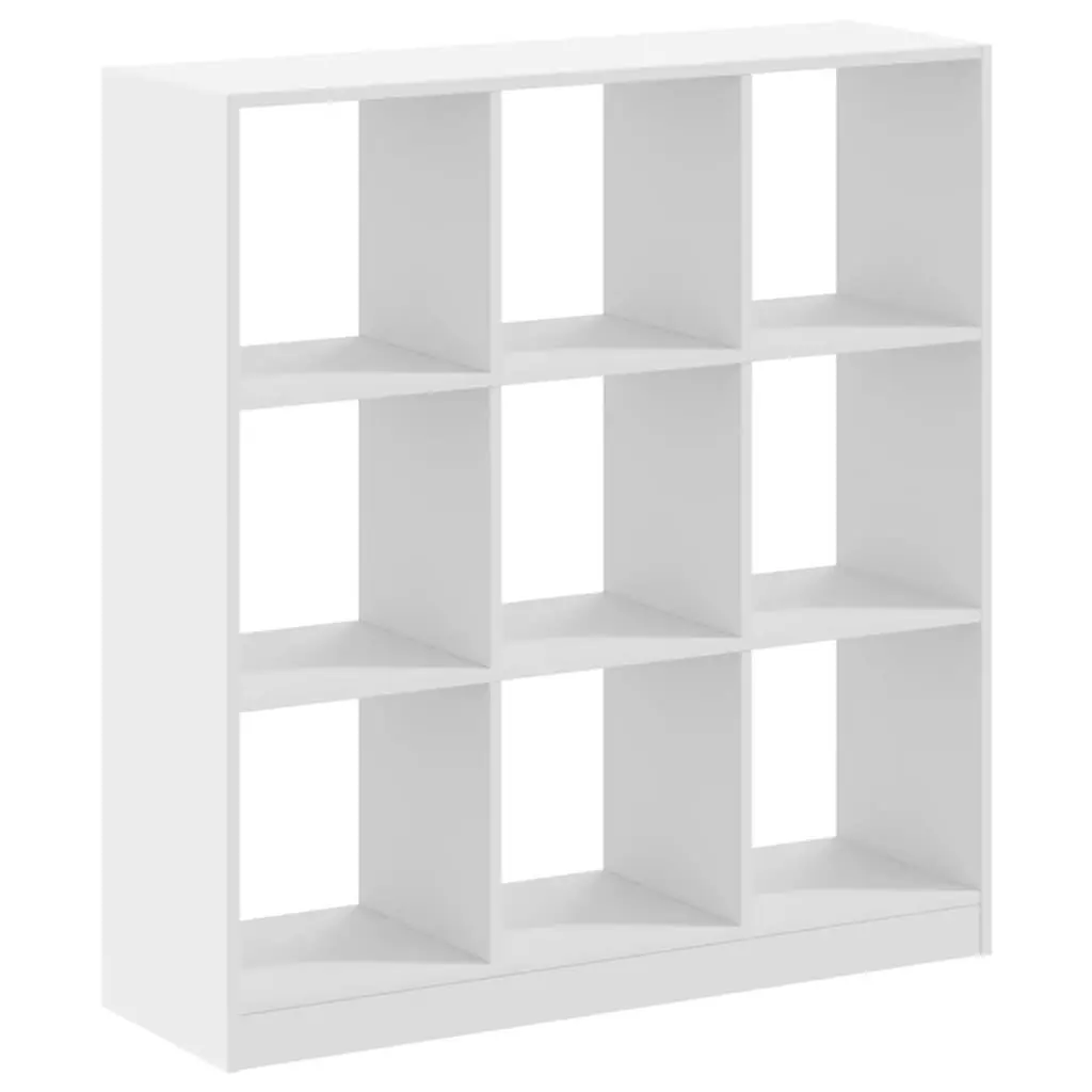 Bookcase Storage Display 102x32x108 cm White 9 Compartment Engineered Wood