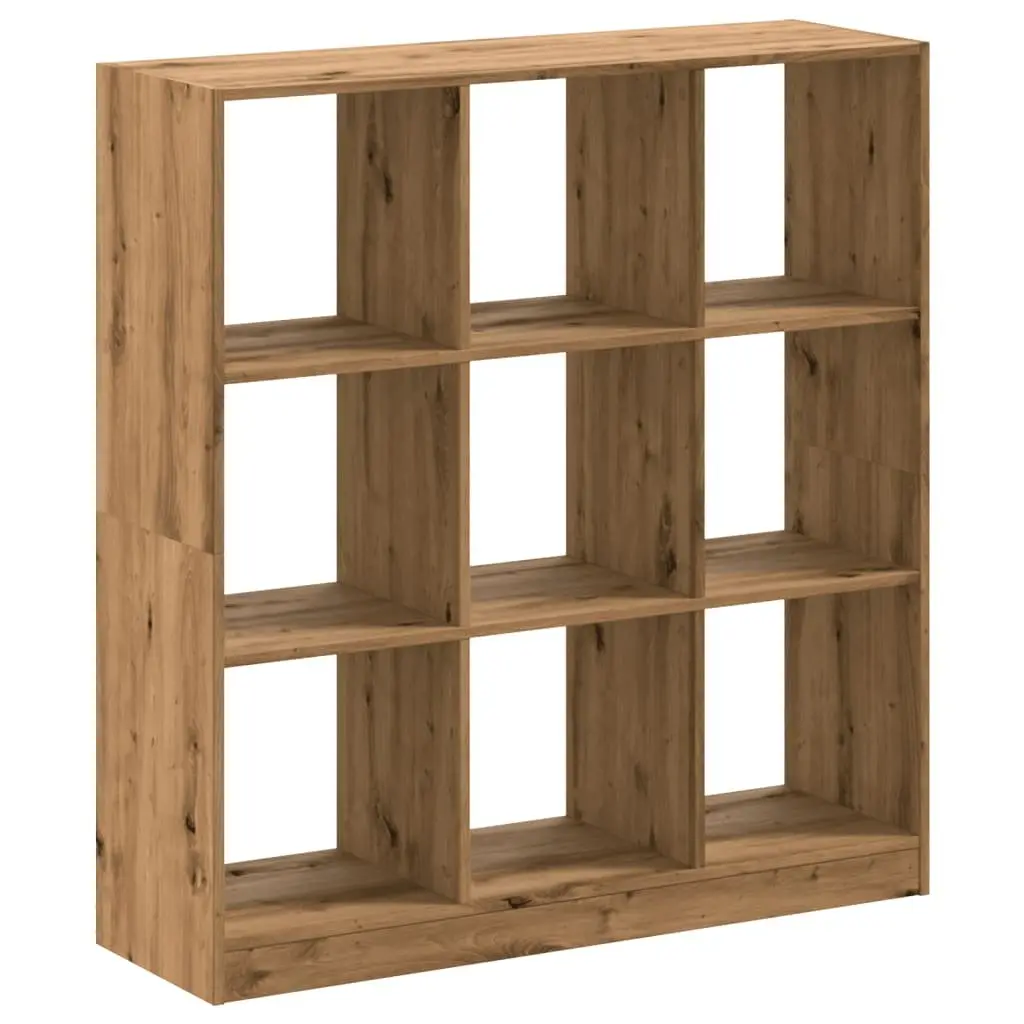 Bookcase Storage Shelving Unit 9 Compartment Brown Engineered Wood
