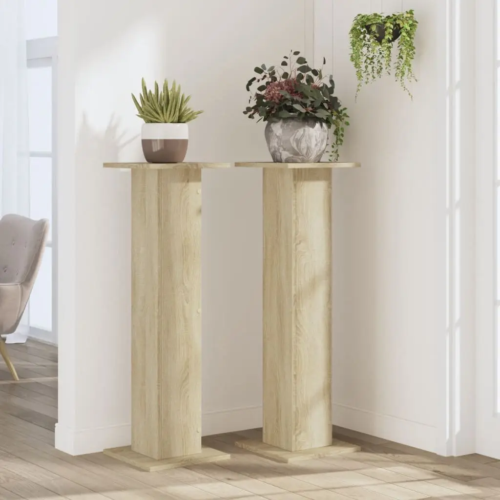 Plant Stands 2 pcs Tall Display Stands 30x30x95 cm Brown Engineered Wood