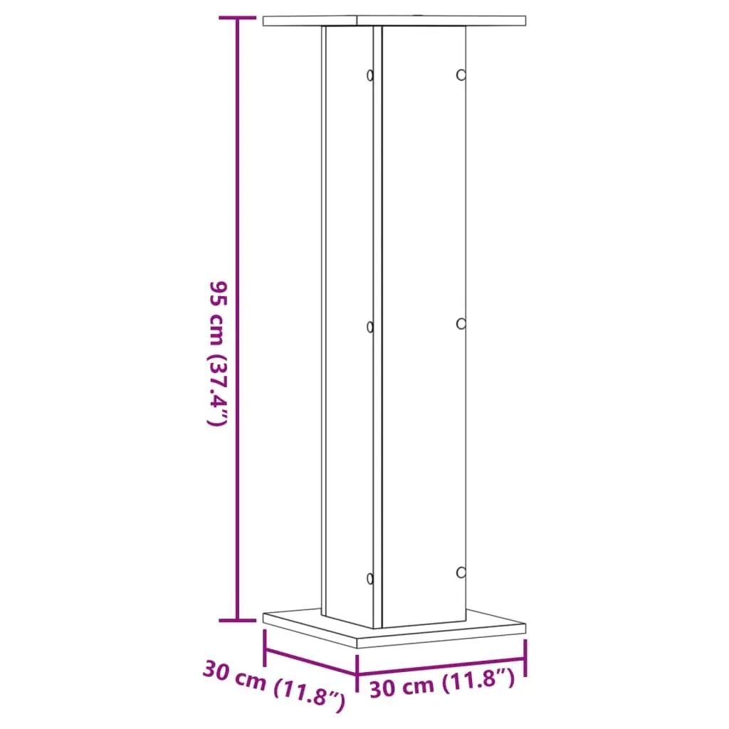 Plant Stands 2 pcs Tall Display Stands 30x30x95 cm Brown Engineered Wood